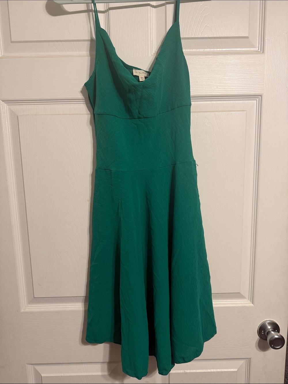 See You Monday Teal Green Spaghetti Strap Mini Dress